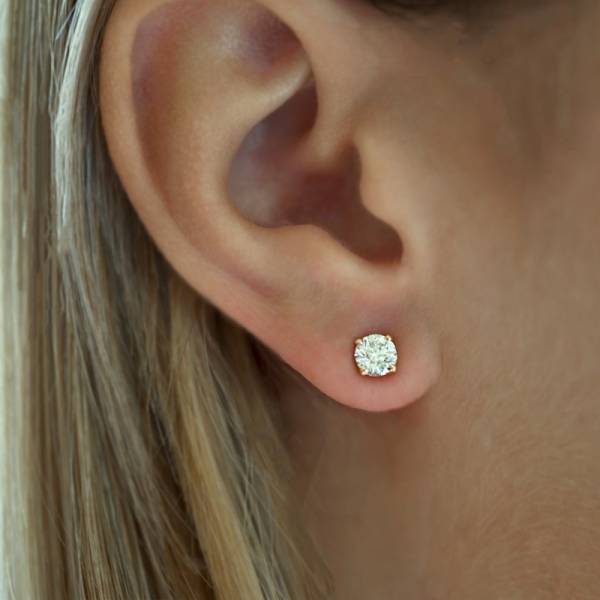 Puces D'oreilles Diamant 4 Griffes