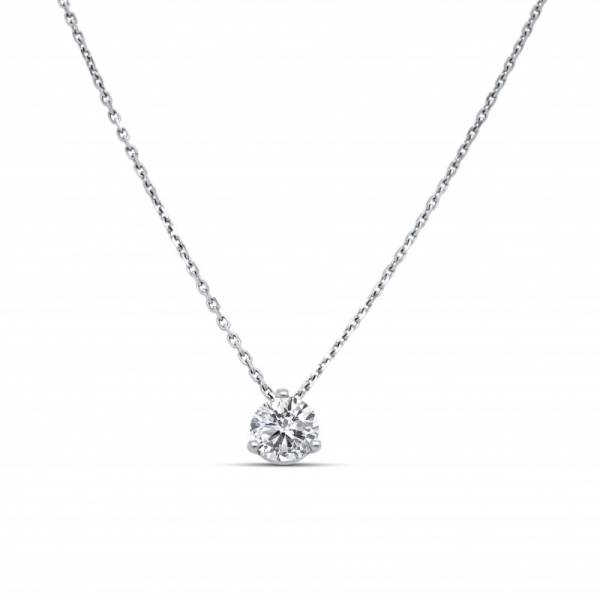 Collier pendentif diamant Justine sertie 3 griffes