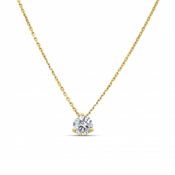 Collier pendentif diamant Justine sertie 3 griffes